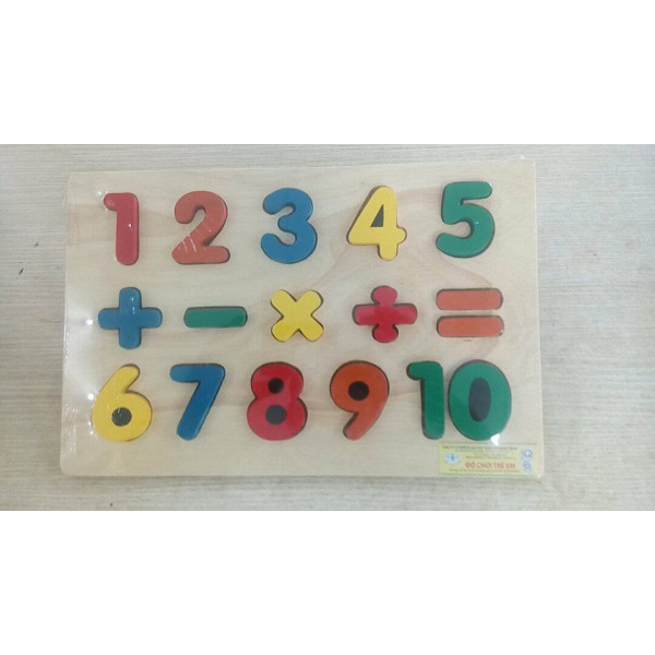 Bảng số nổi từ 1 đến 10 có dấu phép tính